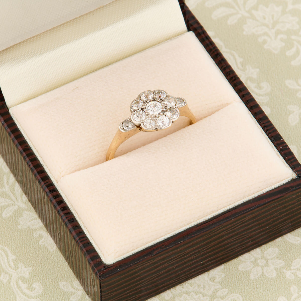 Antique 18ct Gold Diamond Daisy Cluster Ring | RH Jewellers