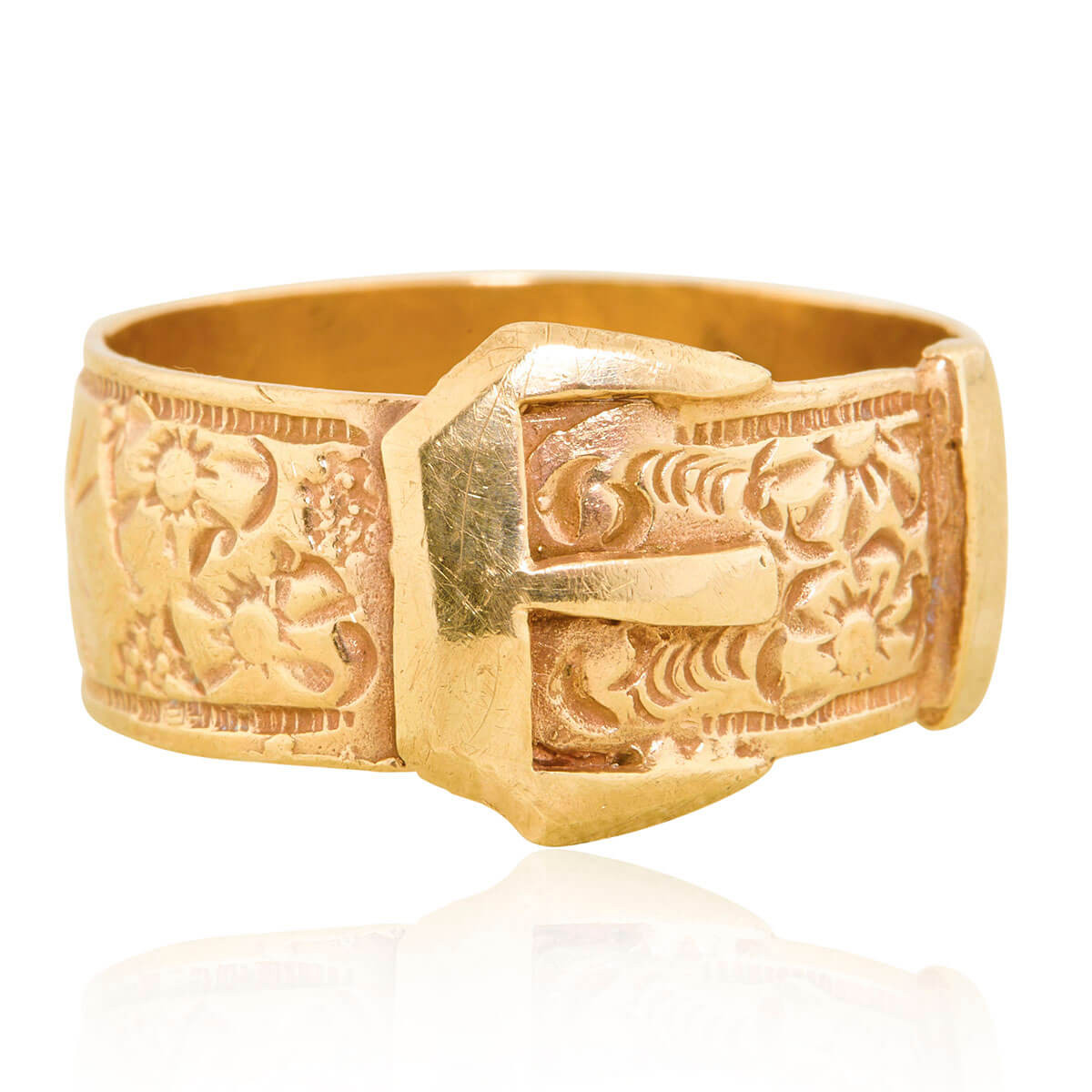 Second Hand 9ct Gold Wide Buckle Ring | RH Jewellers