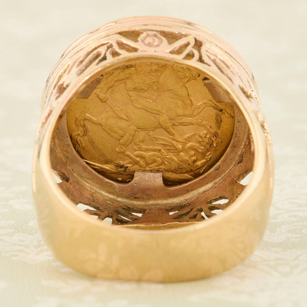 Second Hand 9ct Gold Sovereign Ring – 1892 | RH Jewellers