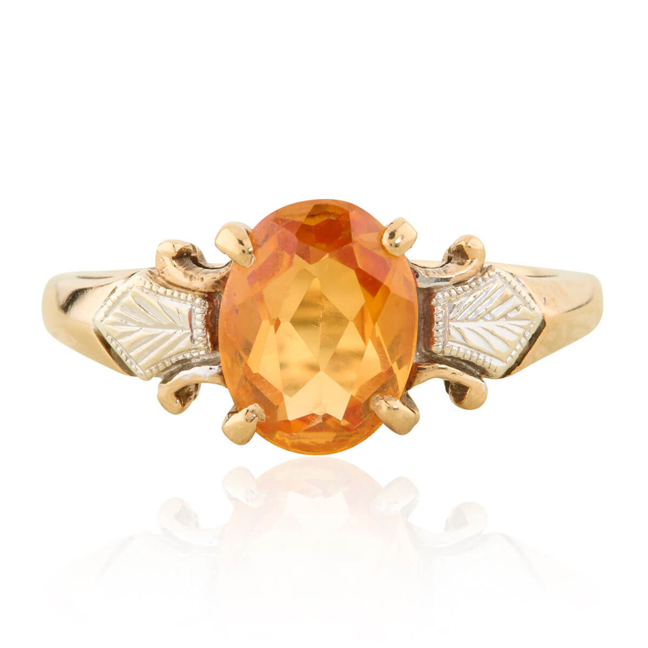 Orange Jade 14k Gold Vintage Ring – Vintage by Misty