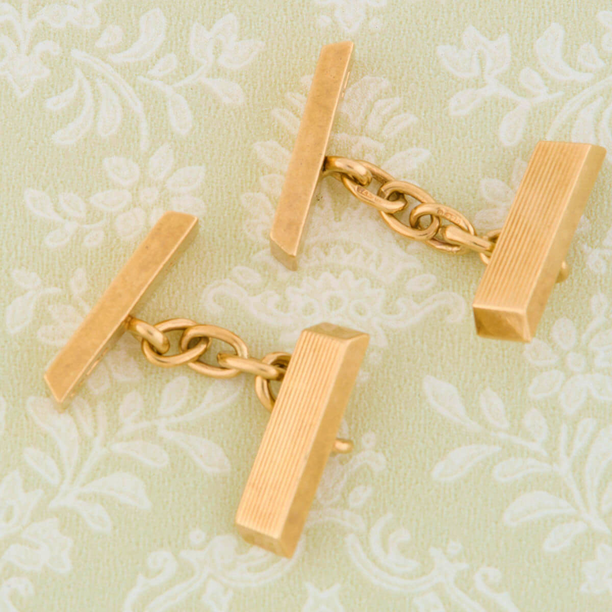 Vintage 9ct Gold Bar Design Chain Cufflinks | RH Jewellers