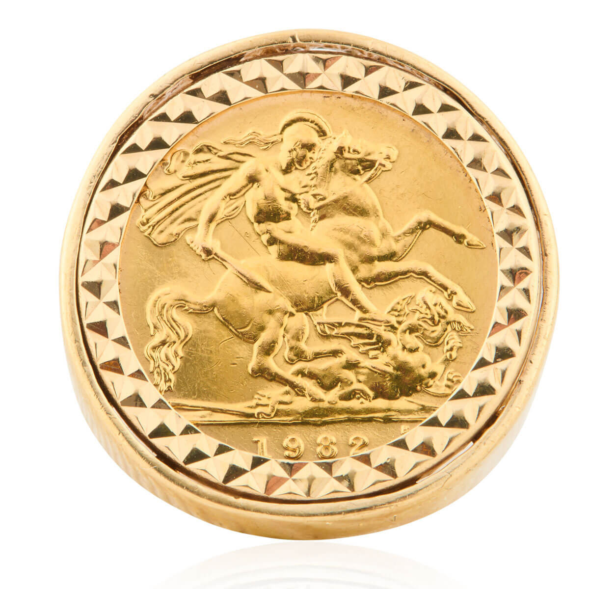 Second Hand 9ct Gold 1982 Half Sovereign Ring | RH Jewellers