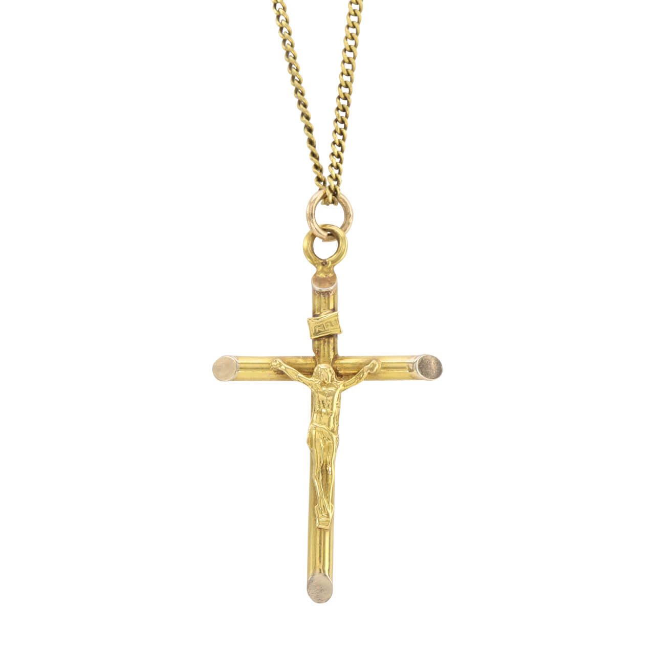 14K Gold Cross for Men Women Boys Fathers Husband Wife Perfect gift with  5mm cuban link chain 18ct small cross - Walmart.com