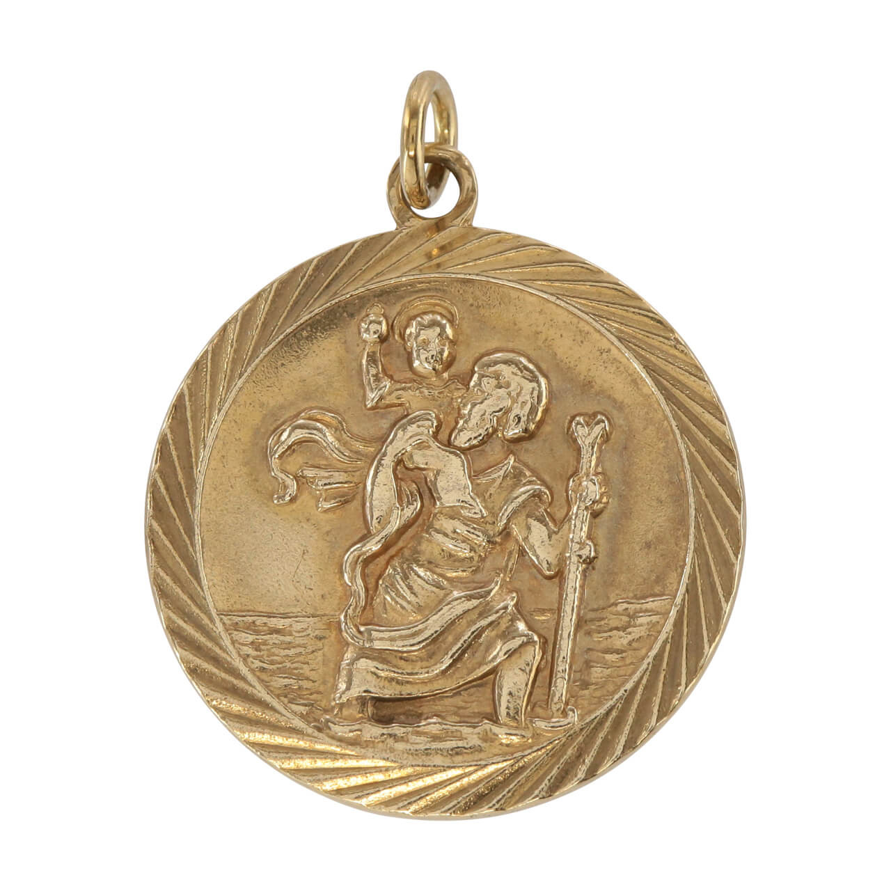 9 carat gold store st christopher pendant