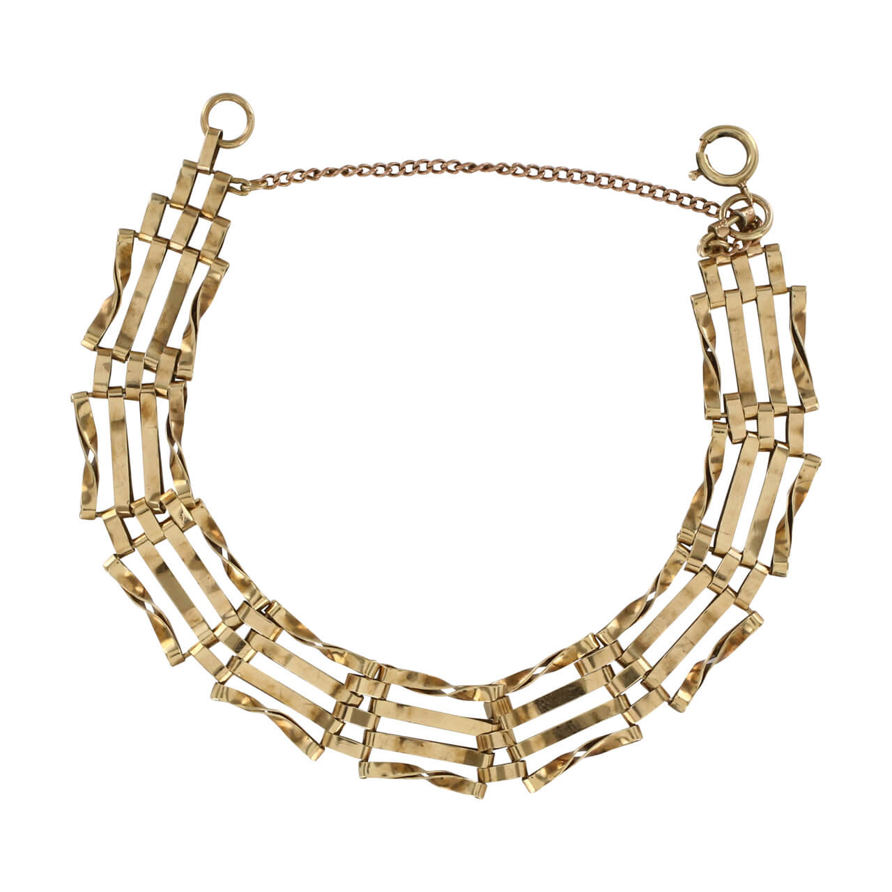 9ct gold 4 bar gate bracelet Clearance