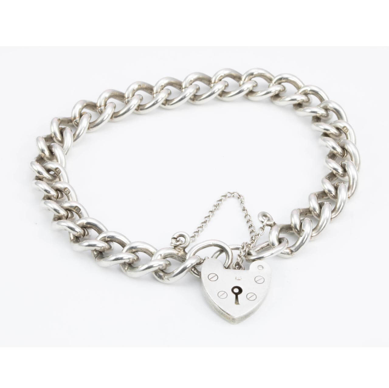 Second Hand Silver Curb Link Charm Bracelet RH Jewellers