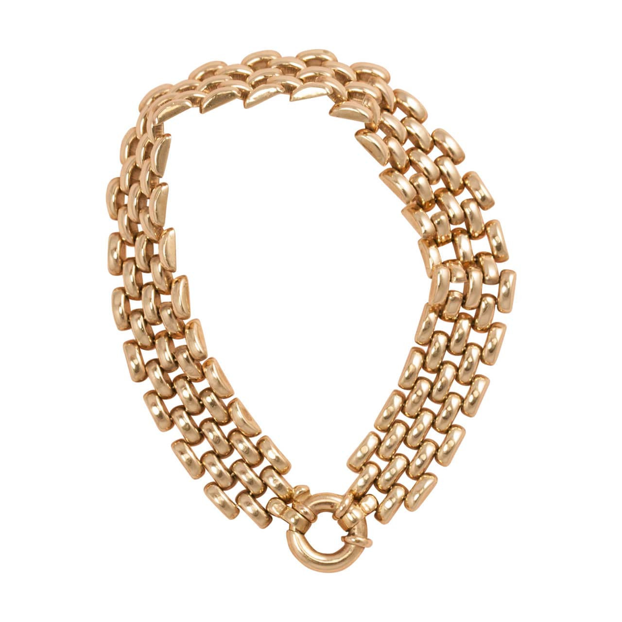 Second Hand 9ct Gold 4 Row Brick Bracelet RH Jewellers