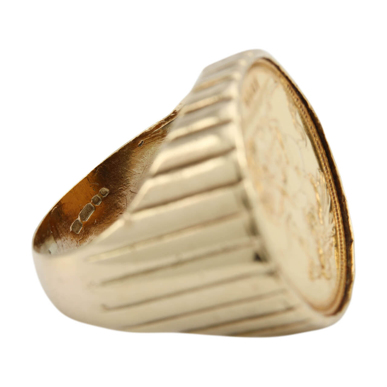 Second Hand Heavy 9ct Gold Sovereign Ring RH Jewellers