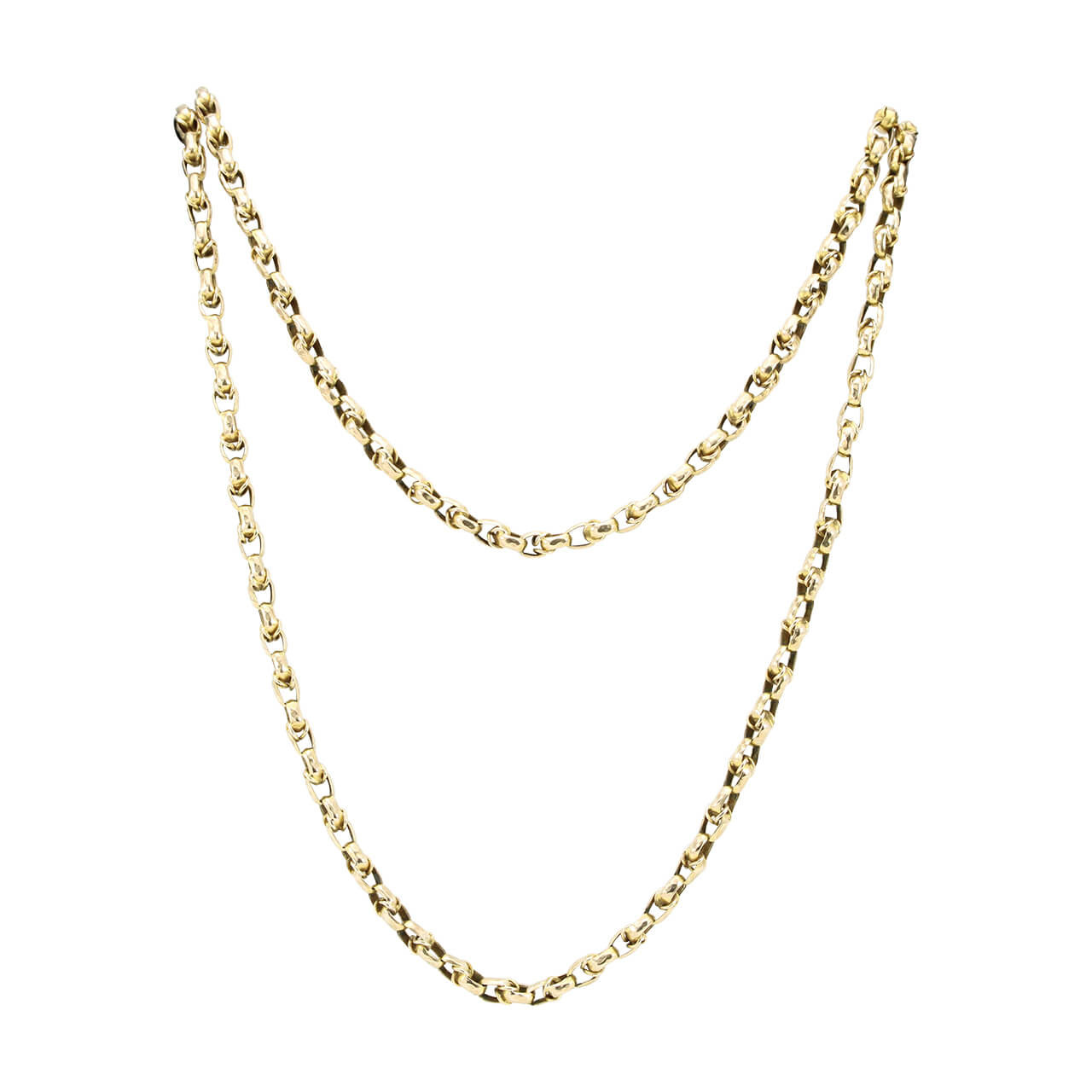 64” 9ct Gold Belcher Guard Chain 
