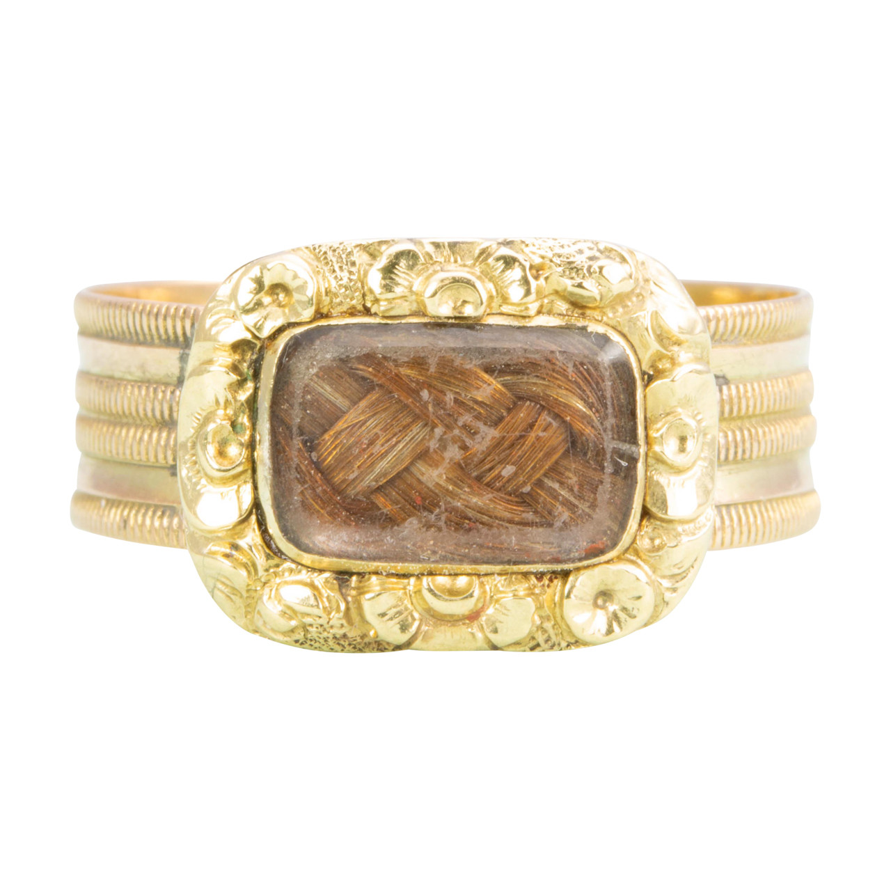 Antique 15ct Gold Hairwork Morning Ring | RH Jewellers