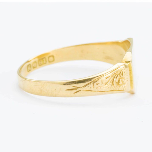 Vintage 1950s Slim 18ct Gold Signet Ring | RH Jewellers