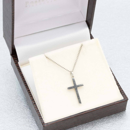 Platinum Cross Pendant with Diamonds | AC Silver