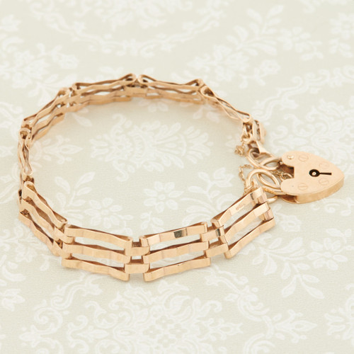 Gold gate bracelets sales 3 bar