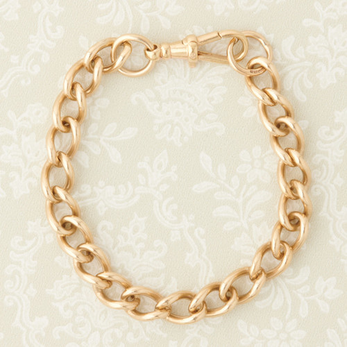 CARISSIMA Gold Women's 9ct Yellow Gold Curved Curb Bracelet of 19cm/7.5