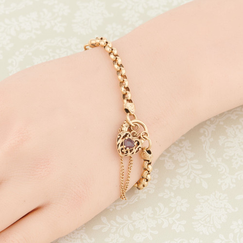 Antique Gold Belcher Bracelet & Padlock RH Jewellers