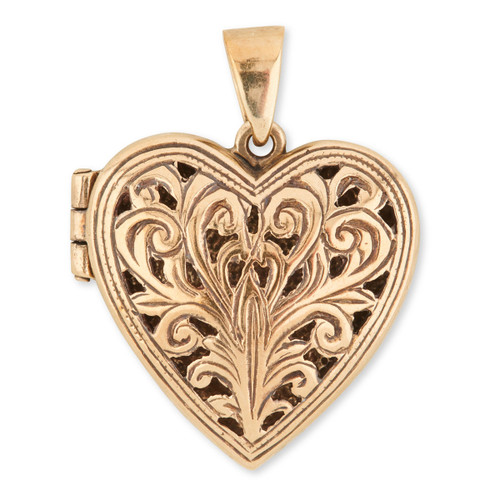 Antique Victorian 9ct Gold Openwork Heart Locket