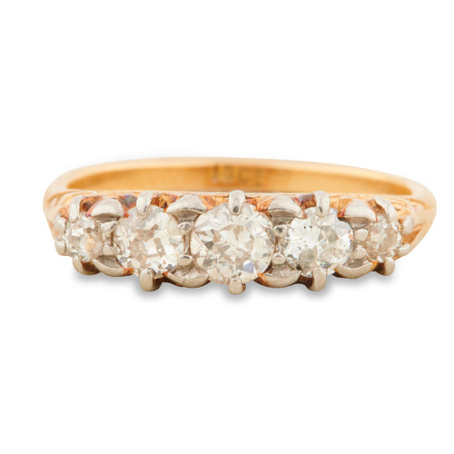 Antique 18ct Gold 5 Stone Diamond Ring