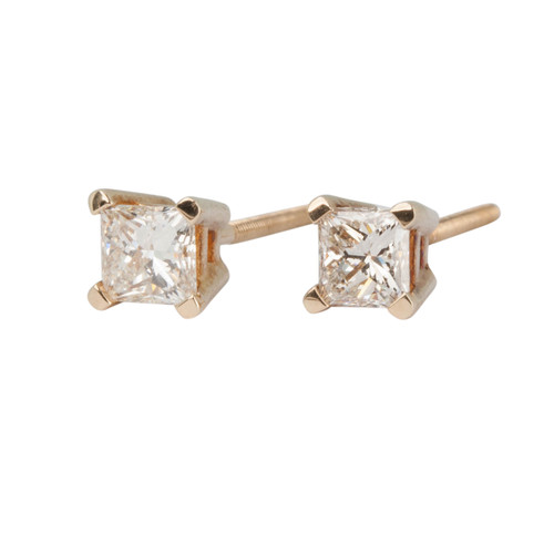 18k White Gold 8-prong Round Brilliant Diamond Stud Earrings (0.5 Ct. –  RockHer.com