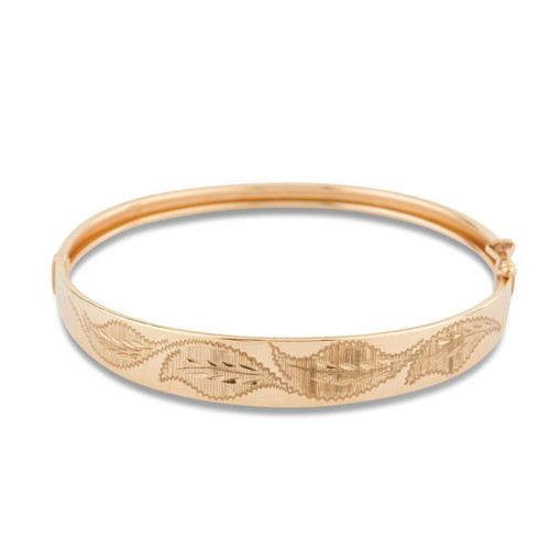 Second Hand 9ct Gold Engraved Bangle