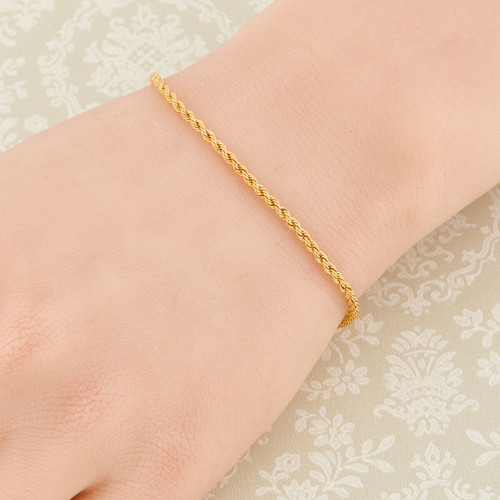 Rope Bracelet in 14K Yellow Gold | Helzberg Diamonds