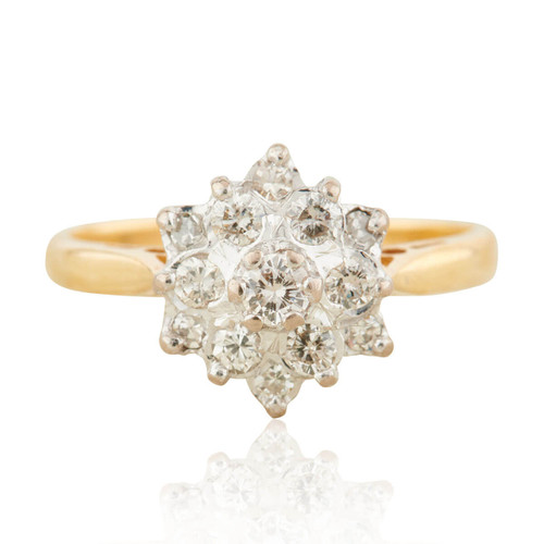 Second Hand 18ct Gold Diamond Cluster Ring