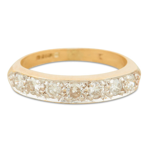 Second Hand 18ct Gold 7 Stone Diamond Eternity Ring – Small Size