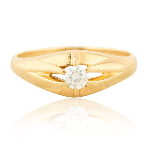 Vintage 18ct Gold Diamond Gypsy Ring – Single Stone