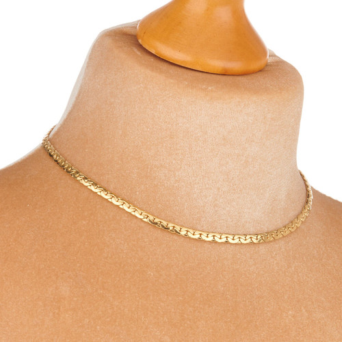 Comfortable 6MM Choker Necklace 18ct Gold Plated 16” inch Cuban Curb Link  Chain | eBay