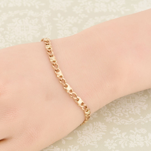 Second Hand 9ct Rose Gold Curb Bracelet RH Jewellers