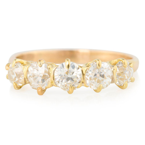 Antique 18ct Gold 5 Stone Diamond Ring – 1 Carat - Main View