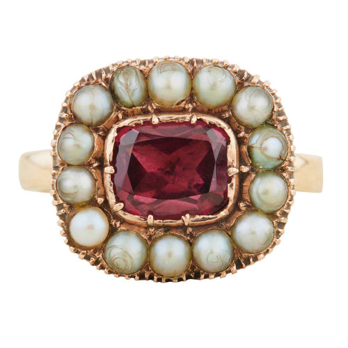 LAELIUS Antiques – Georgian Turquoise and Garnet Ring