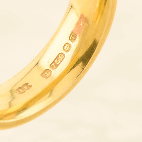 Second Hand 18ct Gold Ribbed Wedding Band RH Jewellers