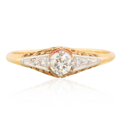 Vintage 18ct Gold Solitaire Diamond Ring