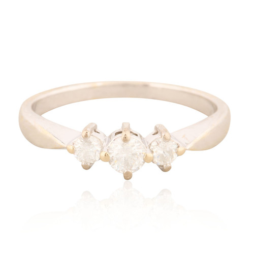 Second Hand 18ct White Gold 3 Stone Diamond Trilogy Ring