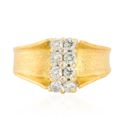 Vintage 18ct Gold 2 Row Diamond Dress Ring Main View