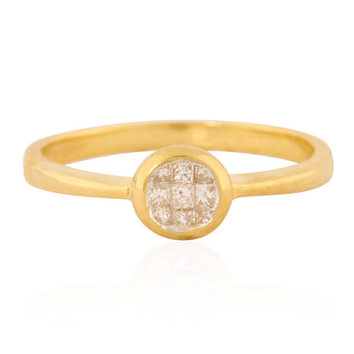 Second Hand 18ct Gold Diamond Cluster Engagement Ring Main View