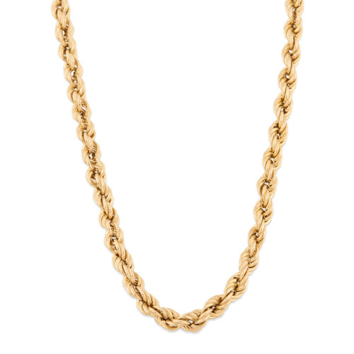 Second Hand 9ct Gold Rope Chain Necklace - 16" - Main View