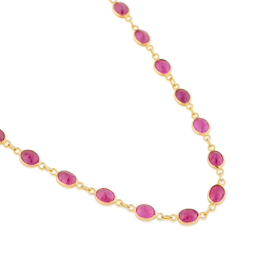 Second Hand 18ct Gold 18” Ruby Necklace - Main View
