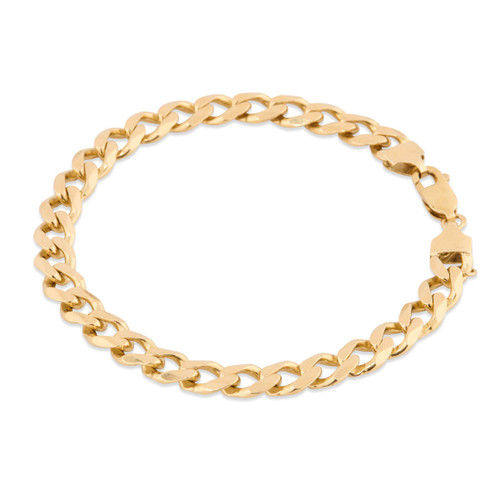 Second Hand 9ct Gold 8” Curb Bracelet - Main View