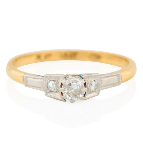 Vintage 18ct Gold Diamond Solitaire Engagement Ring – 0.20 carat - Main View