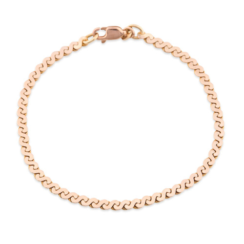 Second Hand 9ct Rose Gold Serpentine Bracelet - Main View