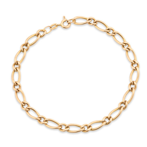 Second Hand 9ct Gold Figaro Bracelet - Main View