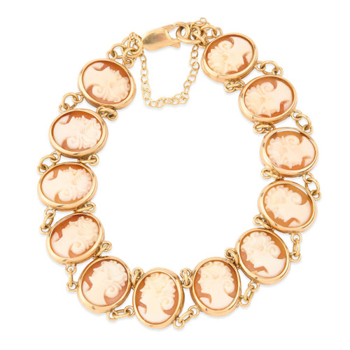 Second Hand 9ct Gold Cameo Bracelet - Main View