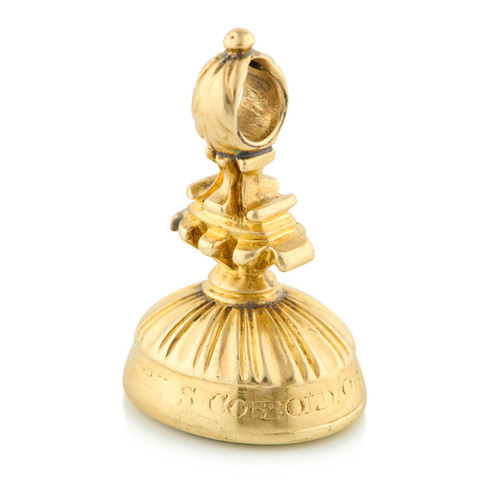 Antique 9ct Gold and Chalcedony Fob - 1837 - Main View