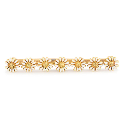 Second Hand 14ct Gold Daisy Bar Brooch - Main View