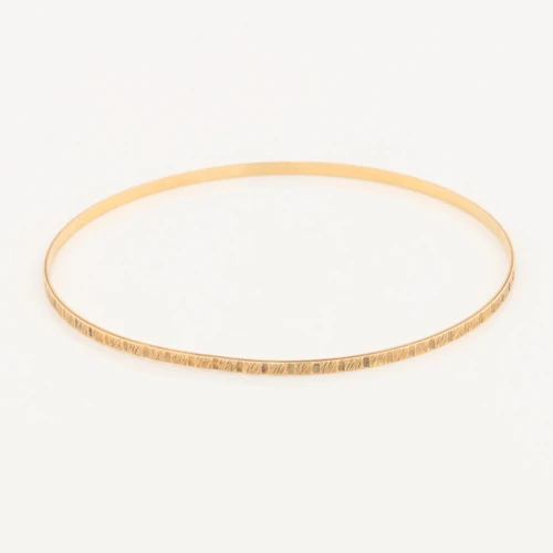 Second Hand 9ct Gold Bark Design Slave Bangle - Main View