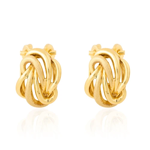 Second Hand 9ct Gold Swirl Clip On Earrings - Main View