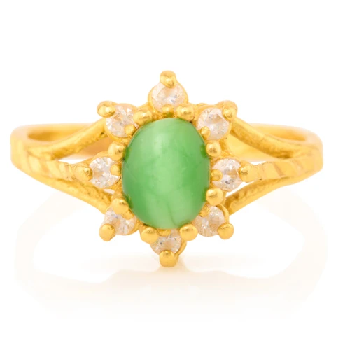 Second Hand 22ct Gold Cats Eye Chrysoberyl Ring – Size B - Main View