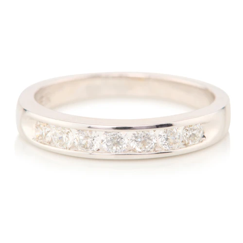 Second Hand 18ct White Gold Diamond Eternity Ring, Channel Set - Front View