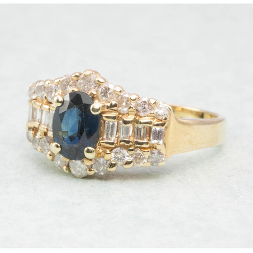 Second Hand Sapphire & Diamond Cluster Ring RH Jewellers